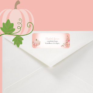 Elegant Pumpkin Floral Return Address