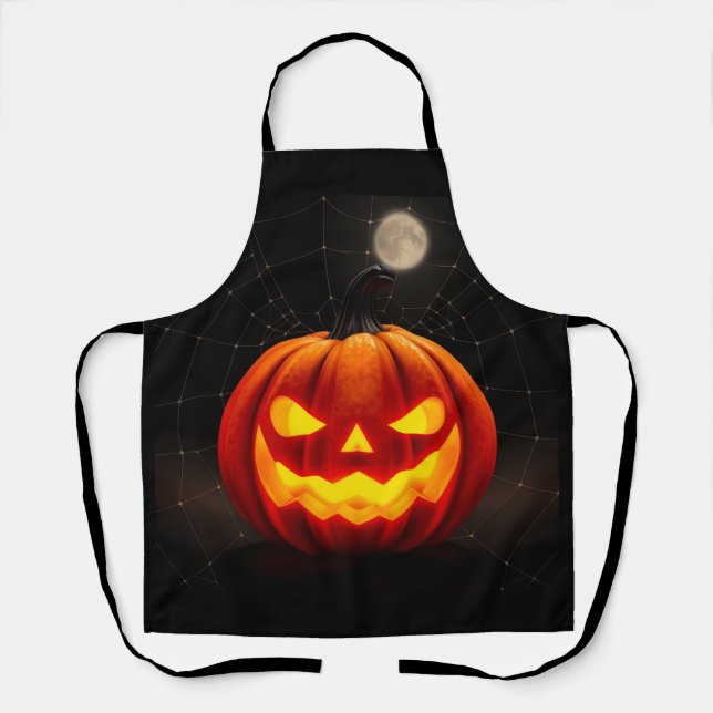 Elegant Pumpkin Halloween Apron (Front)