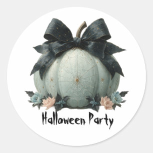 Elegant Pumpkin Halloween Party Design Classic Round Sticker