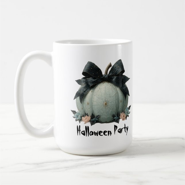 Elegant Pumpkin Halloween Party Design Coffee Mug (Left)