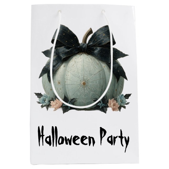 Elegant Pumpkin Halloween Party Design Medium Gift Bag (Front)
