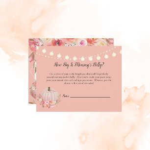 Elegant Pumpkin Mum's Belly Size Baby Shower Game Invitation
