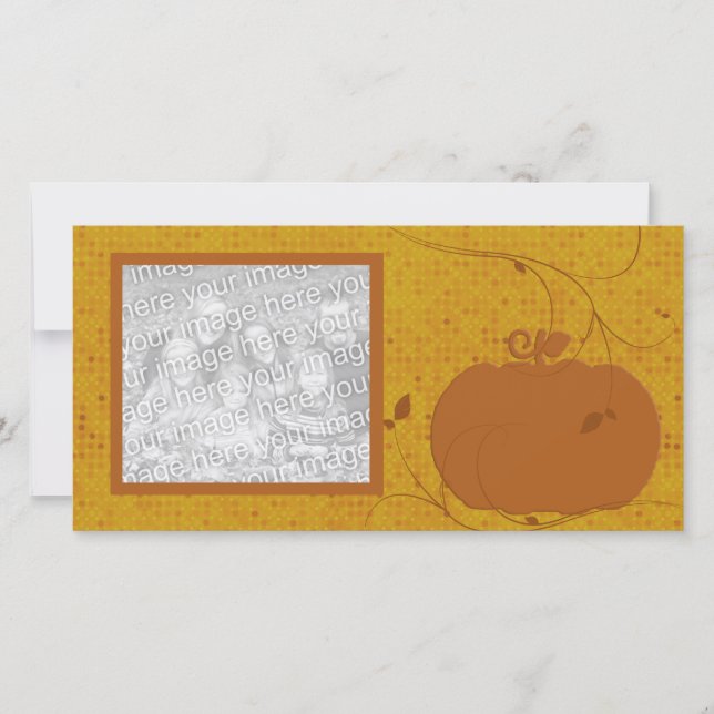 Elegant Pumpkin Photo Card (Front)