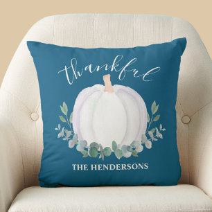 Elegant Pumpkin Thankful Personalised Cushion