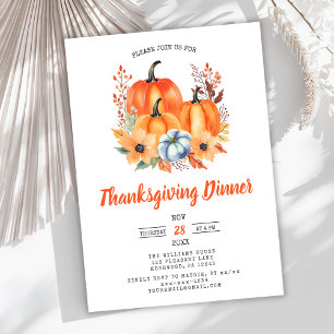 Elegant Pumpkin Thanksgiving Dinner Invitation