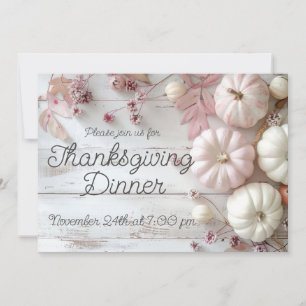 Elegant Pumpkin Thanksgiving Dinner Invitation