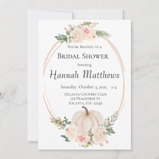 Elegant Pumpkin Theme Bridal Shower Invitation