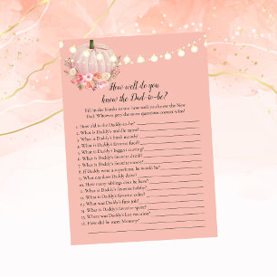 Elegant Pumpkin Who Knows Dad Best Shower Game Invitation