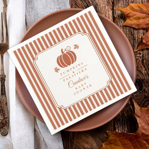Elegant Pumpkins & Pacifiers Baby Shower Napkin