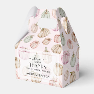 Elegant Pumpkins Pink Girl Baby Shower Favour Box