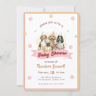 Elegant Puppy Dog Lover Baby Shower Invitation