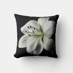 Elegant Pure White Lily Throw Pillow