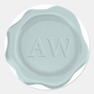 Elegant Purist Blue Monogram Wedding Wax Seal