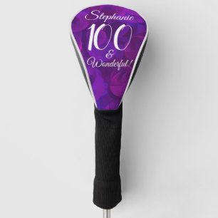 Elegant Purple 100 and Wonderful Birthday Party Golf Head Cover