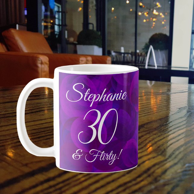 Elegant Purple 30 and Flirty Birthday Coffee Mug (Creator Uploaded)
