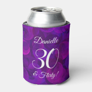 Elegant Purple 30 and Flirty Birthday Party Can Cooler