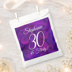 Elegant Purple 30 and Flirty Birthday Party Favour Bags