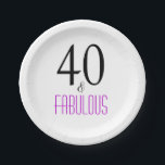 Elegant Purple 40th Birthday Party Paper Plate<br><div class="desc">Celebrate in style with this fun black and purple text party napkin. Font Style,  Size,  and Colour can be customised to fit your needs.</div>