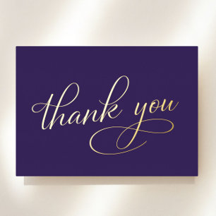Elegant Purple 50th Birthday Foil Thank You Card