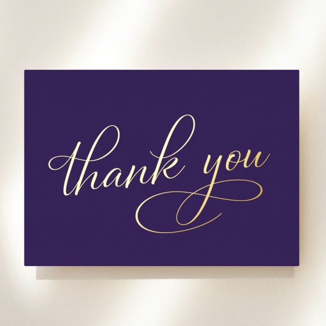 Elegant Purple 50th Birthday Foil Thank You Card (Creator Uploaded)