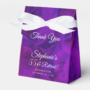 Elegant Purple 55 and Retired Retirement Party Favour Box