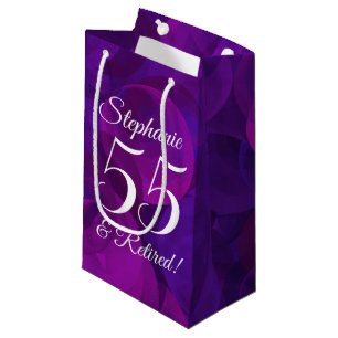 Elegant Purple 55 & Retired Retirement Party Small Gift Bag