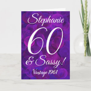 Elegant Purple 60 and Sassy Birthday Personalized Card