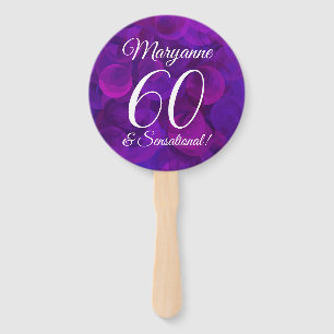 Elegant Purple 60 and Sensational Birthday Hand Fan