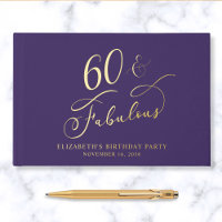 Elegant Purple 60th Birthday Party Gold