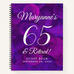 Elegant Purple 65 & Retired Retirement Party Notebook