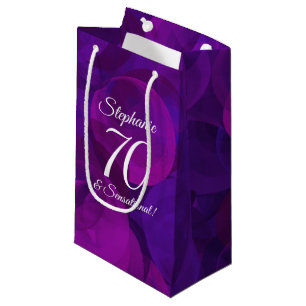Elegant Purple 70 and Sensational Birthday Party Small Gift Bag