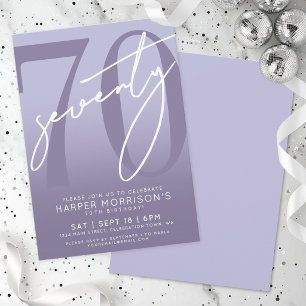 Elegant Purple 70th Birthday Party Invitation
