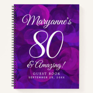 Elegant Purple 80 and Amazing Birthday Party Notebook