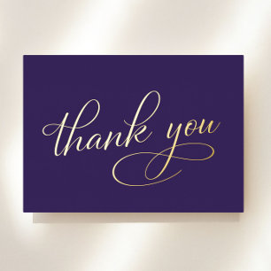 Elegant Purple 80th Birthday Foil Thank You Card