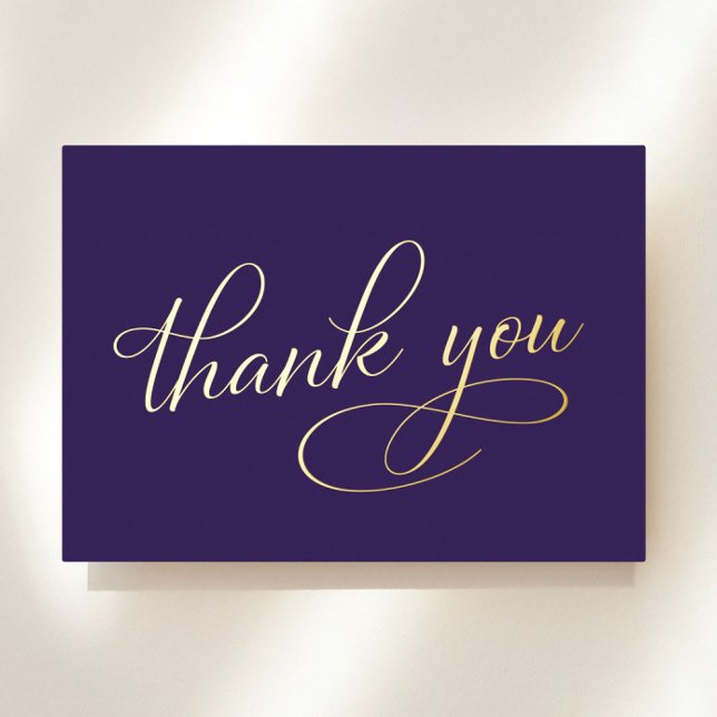 Elegant Purple 80th Birthday Foil Thank You Card (Creator Uploaded)