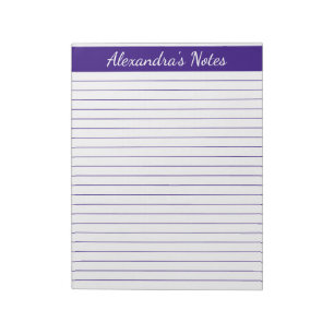 Elegant Purple 8.5x11 Letter Size Personalised Notepad