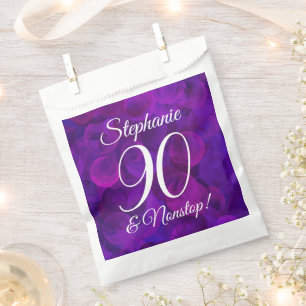 Elegant Purple 90 and Nonstop Birthday Party Favour Bags