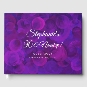 Elegant Purple 90 and Nonstop Birthday Party Guest Book