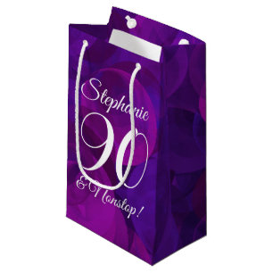 Elegant Purple 90 and Nonstop Birthday Party Small Gift Bag