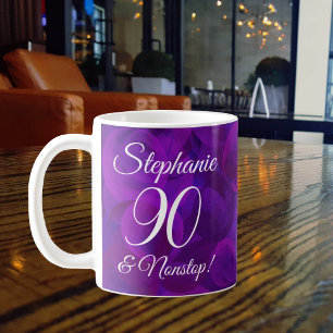 Elegant Purple 90 and Nonstop Personalised Coffee Mug