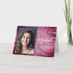 Elegant Purple Abstract Graduation Photo Party Invitation