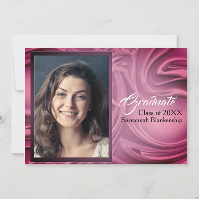 Elegant Purple Abstract Graduation Photo Party Invitation (Front)