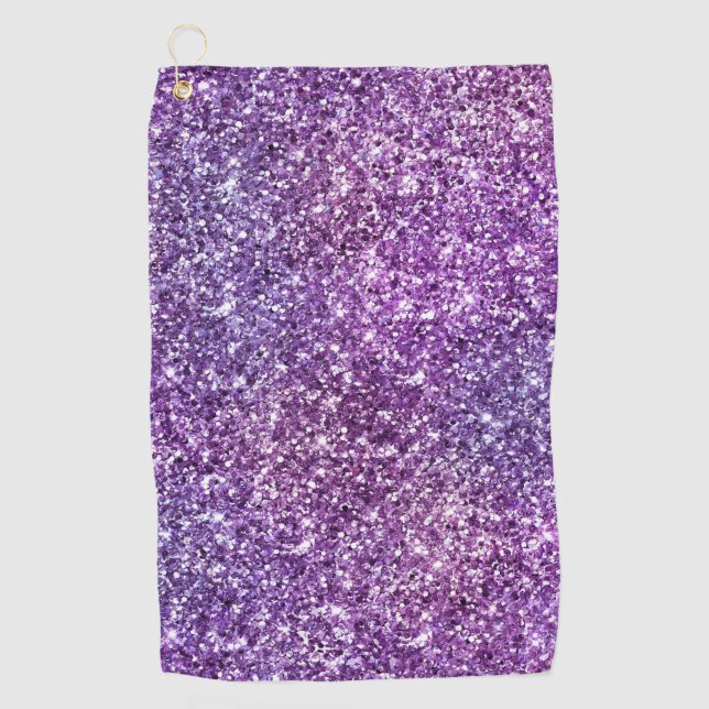 Elegant Purple Abstract Stylish Chic Pattern Golf Towel (Front)