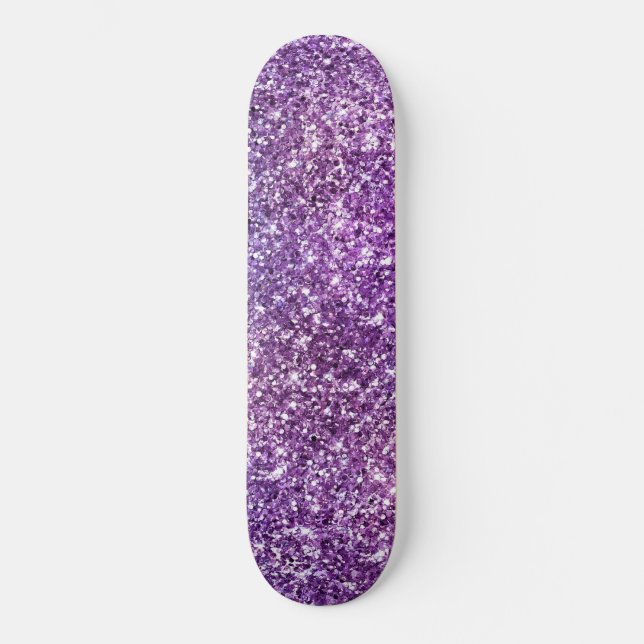 Elegant Purple Abstract Stylish Chic Pattern Skateboard (Front)