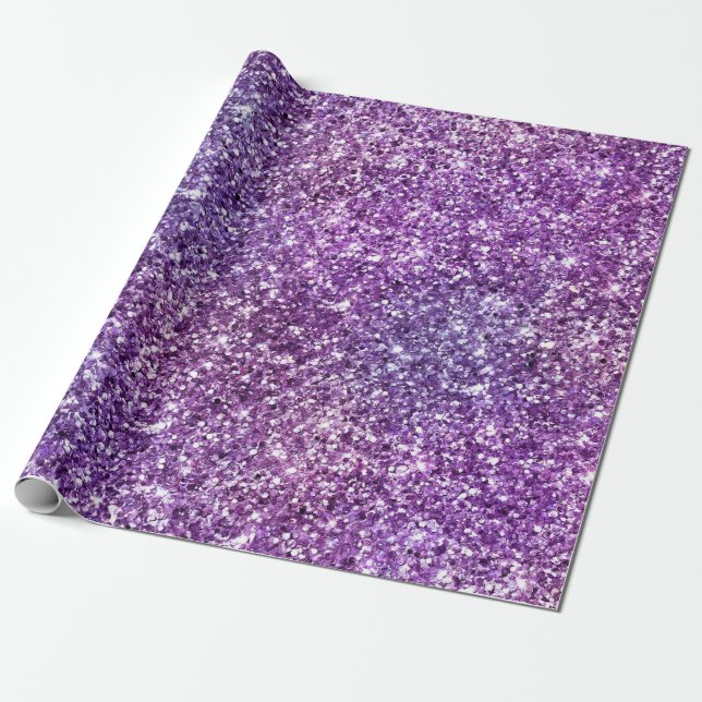 Elegant Purple Abstract Stylish Chic Pattern Wrapping Paper (Unrolled)