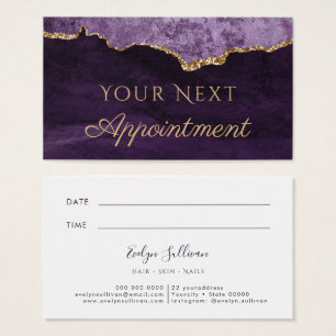 Elegant Purple Agate Appointment Card