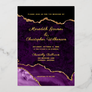Elegant Purple Agate Gold Wedding