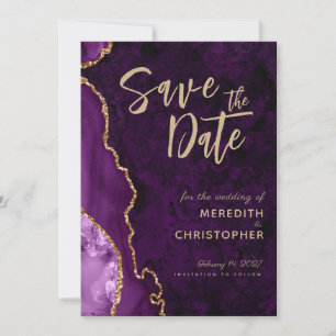 Elegant Purple Agate Save the Date