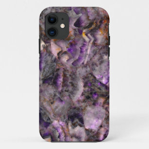Elegant purple amethyst quartz marble granite iPhone 11 case