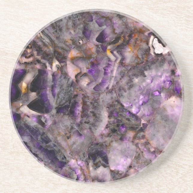 Elegant purple amethyst quartz marble granite  coaster (Front)